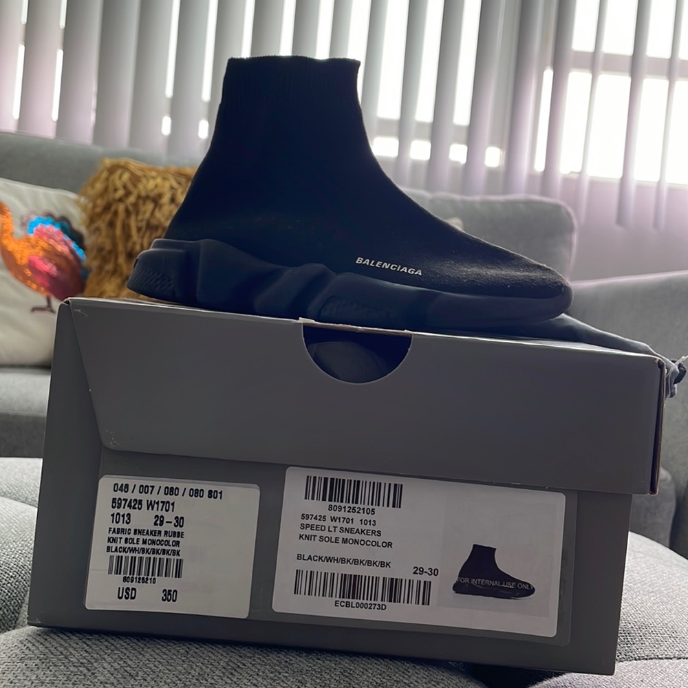 Balenciaga Black Kids Speed Trainer Sneakers